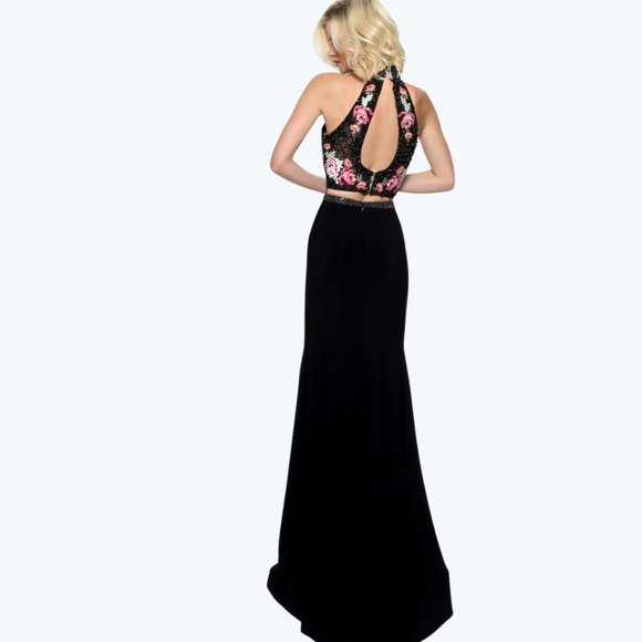 Sherri Hill Floral Two-Piece Gown - Picture 2 of 6